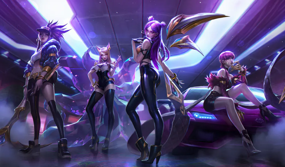 Wallpaper Evelynn Kaisa Ahri Akali League of Legends 720x1280