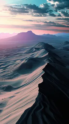 Горные хребты, Заснеженные горы, Пастельное небо, Облака, Горный пейзаж, Розовый свет, Сюрреалистический пейзаж, AI Art