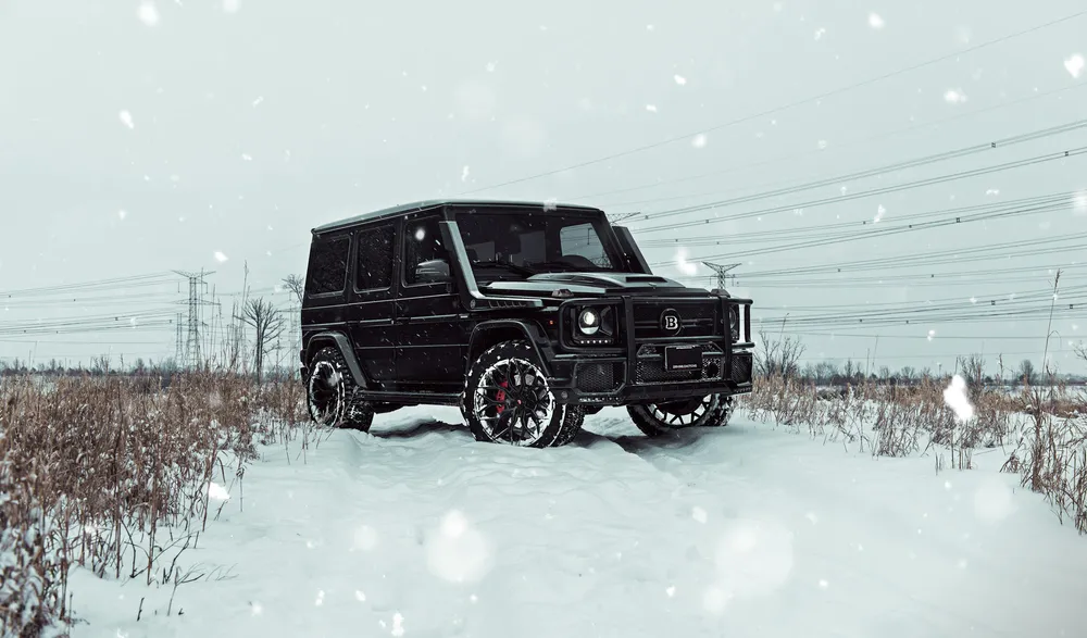 Обои Mercedes in Winter 1920x1080