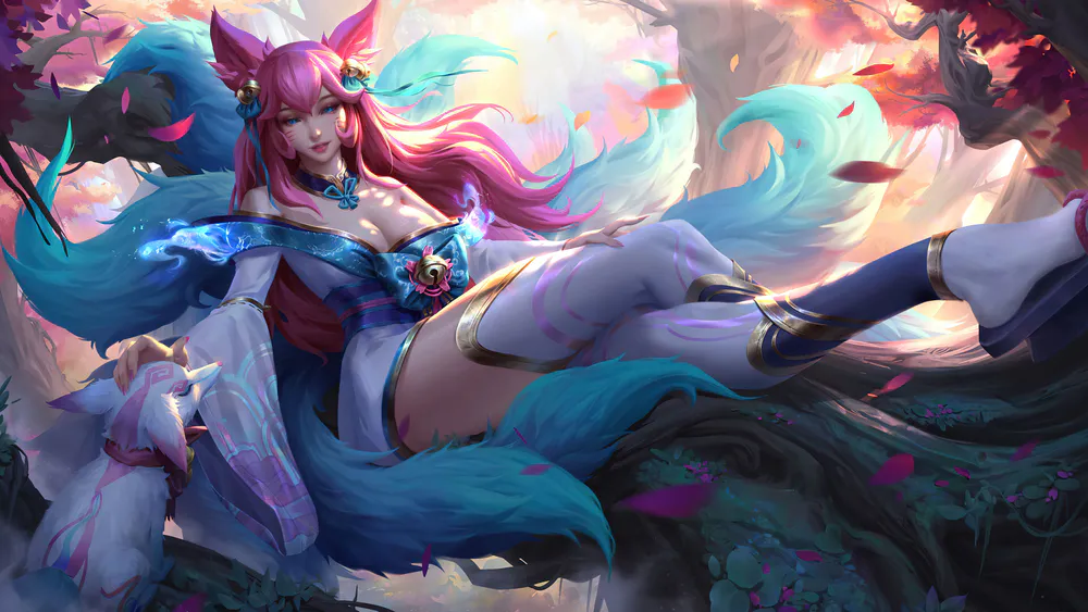 Wallpaper Spirit Blossom Ahri 2560x1080