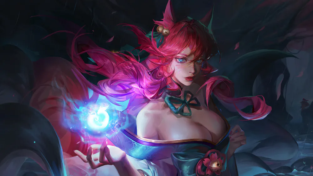 Wallpaper Spirit Blossom Ahri League of Legends 1920x1440