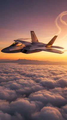 Політ, F22 Raptor, Винищувач, Військова авіація, Хмари, Небо, Краса