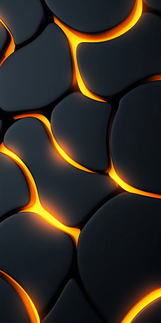 Обои на телефон: Темная абстракция с оранжевым свечением