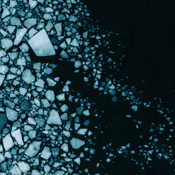 The icy calm of a frozen lake