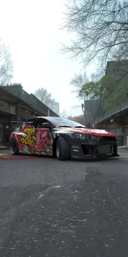 Обои на телефон: Mitsubishi Evo Drift