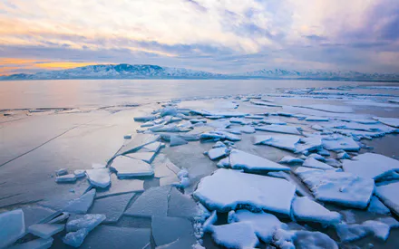 Зима, Лед, Замерзшее озеро, Лед, Холод, Пейзаж, Минимализм, Природа, Спокойствие, Горизонт