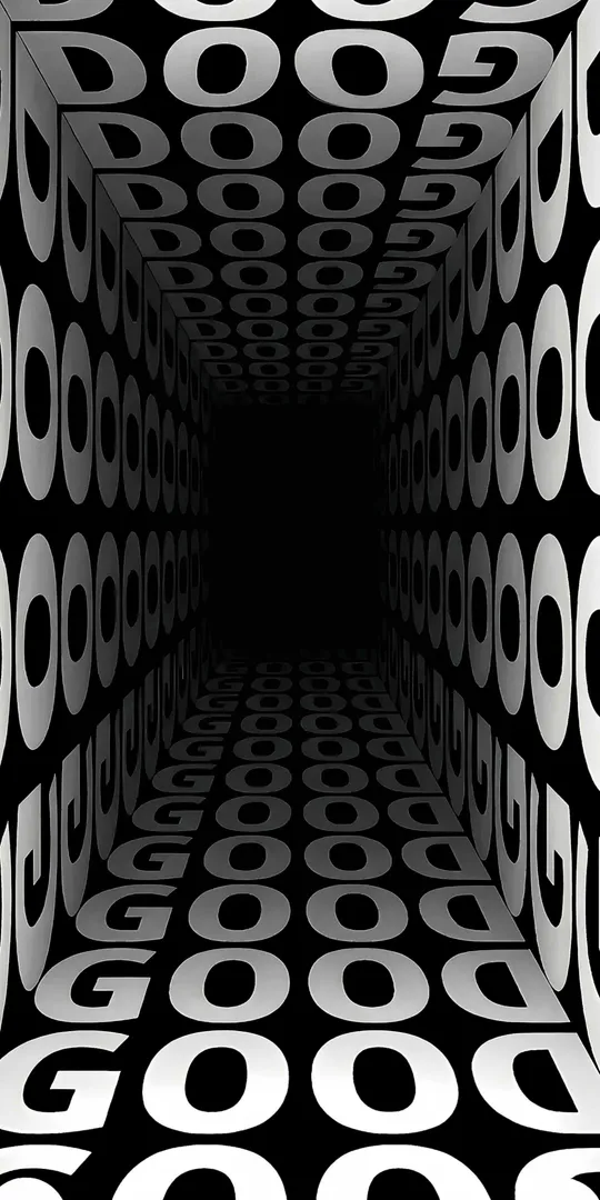 Обои на телефон: Типографический туннель слова GOOD