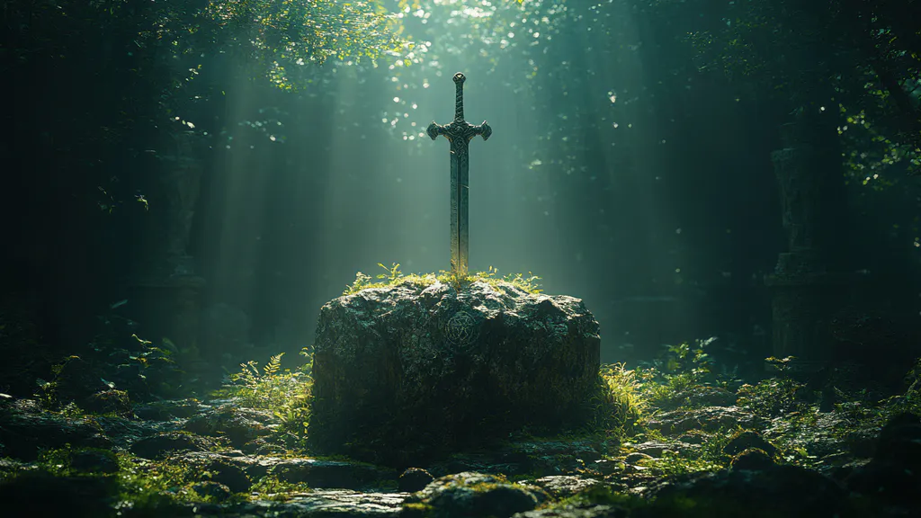 Обои на рабочий стол: Меч в камне