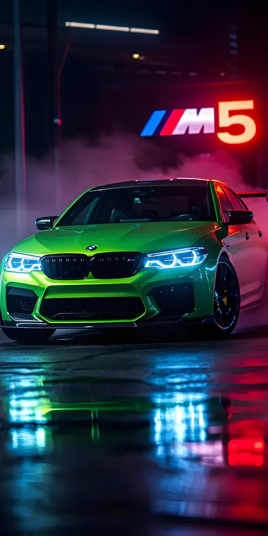 Шпалери на телефон: Зелений BMW M5