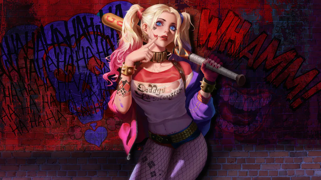 Обои на рабочий стол: Harley Quinn граффити