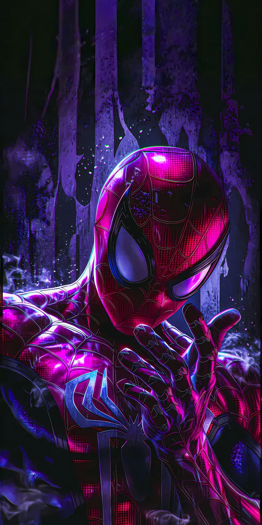 Обои на телефон: Неоновый Spider Man