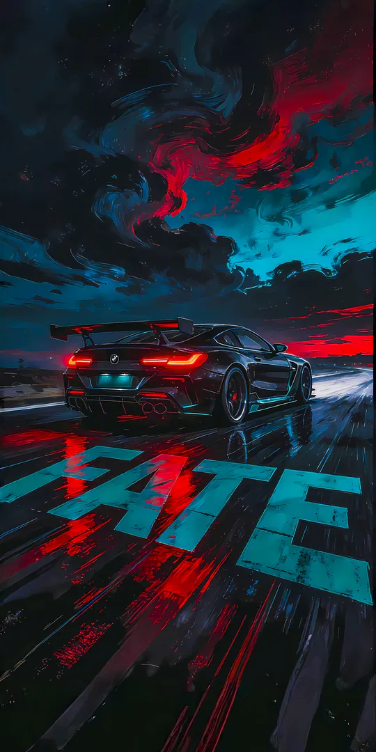 Phone wallpaper: Night BMW racer