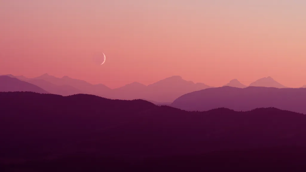 Обои на рабочий стол: Розовый сумеречный пейзаж