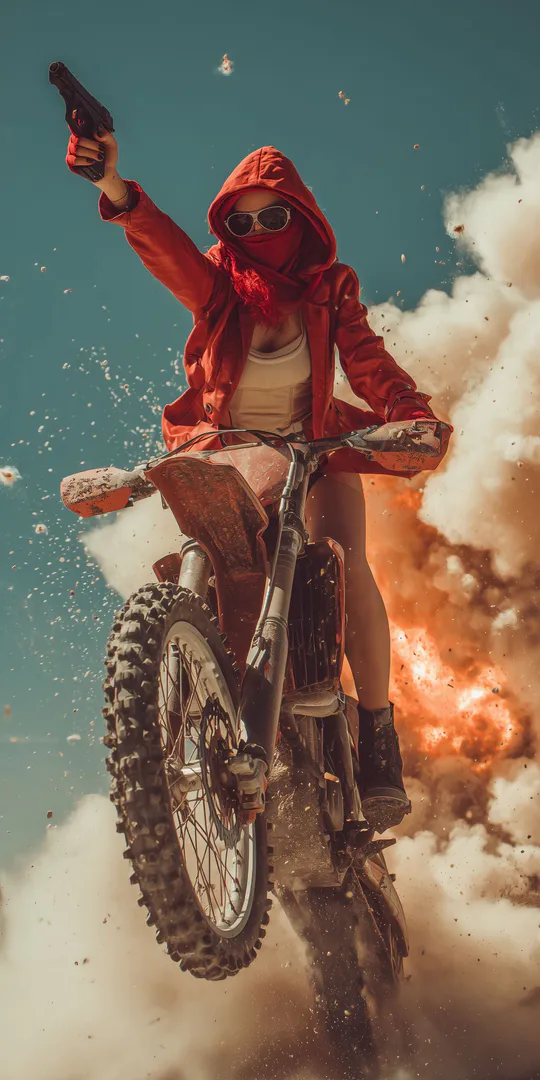 Phone wallpaper: Red rider