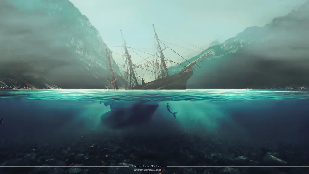 Шпалери для робочого столу: Корабель і русалки