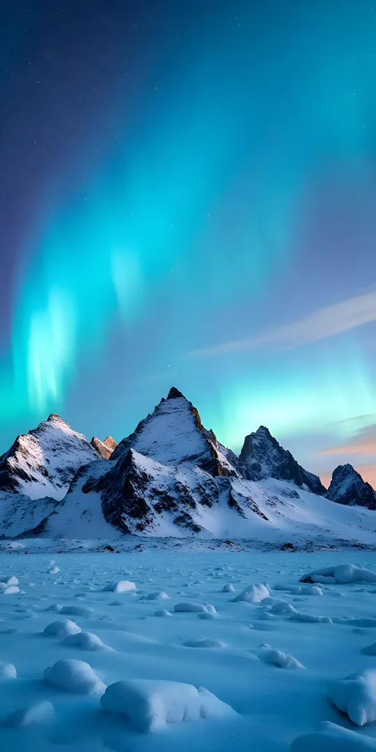 Phone wallpaper: The northern lights of the mountains