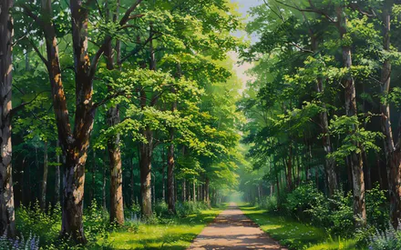 Лето, Лес, Зелень, Пейзаж, Листья, Природа