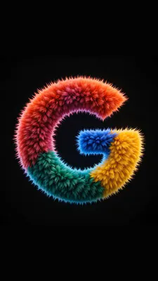 Красочный, Буква g, Черный фон, Текстурная графика, Пух, Амолед, Цифровой арт, AI Art