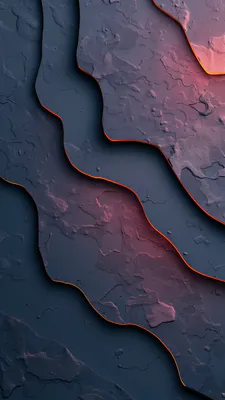 Абстракция, Текстура, 3d, Градиент, Темно-синий, Оранжевая подсветка, Минимализм, AI Art