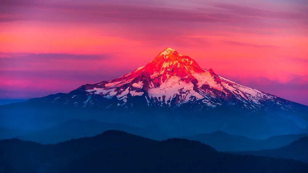 Wallpaper Mount Hood Volcano, Oregon, USA 1024x1024