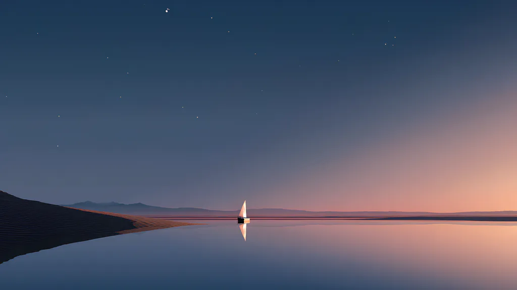 Обои на рабочий стол: Minimalism on the River