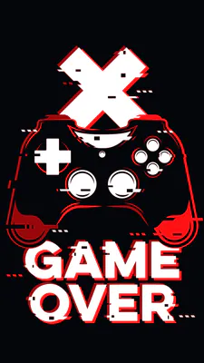 Game Controller, Game Over, Glitch Effect, Black and Red, Pixel Defects, Retro, Amoled