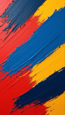 Abstract, Paints, Texture, Red, Blue, Yellow, Strokes, Minimalism, Thick