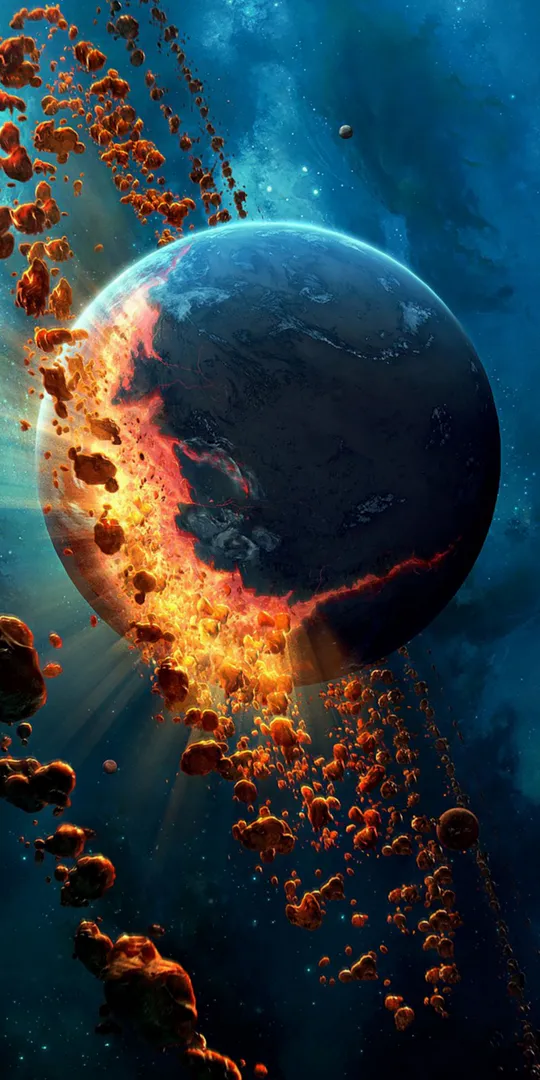 Phone wallpaper: A broken planet