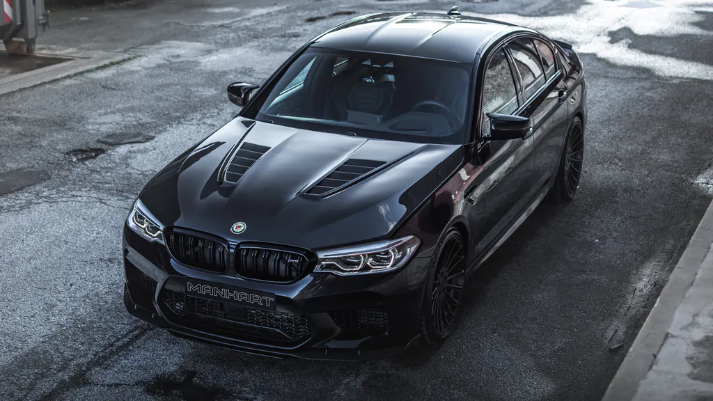 Desktop wallpaper: Black BMW on the street