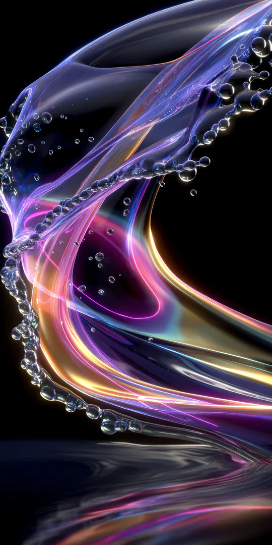 Phone wallpaper: Neon liquid flow