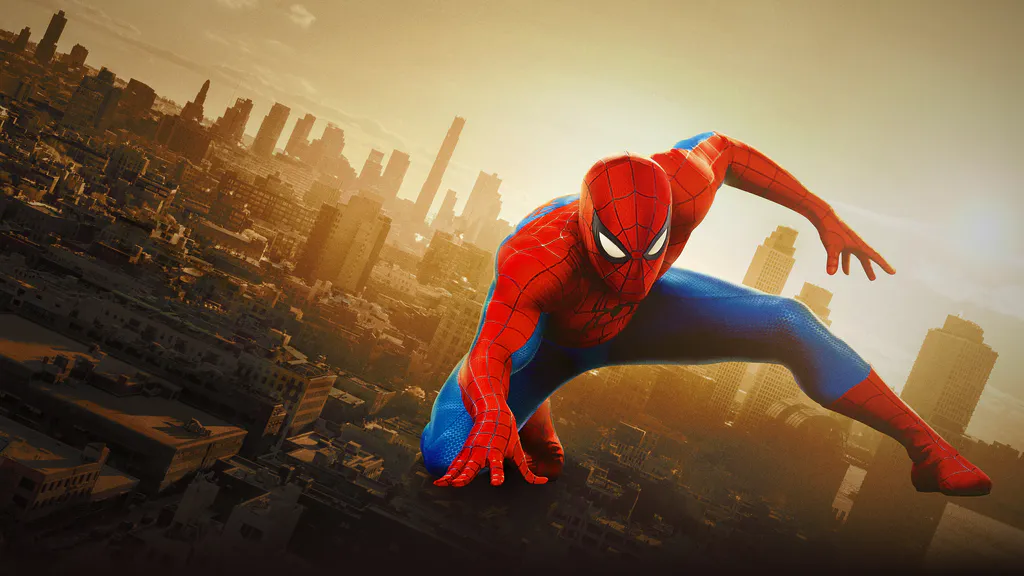 Desktop wallpaper: Spider Man over the city