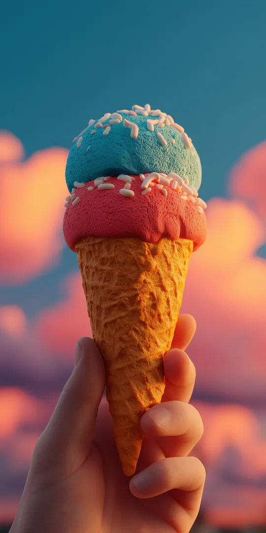 Phone wallpaper: Tricolor ice cream