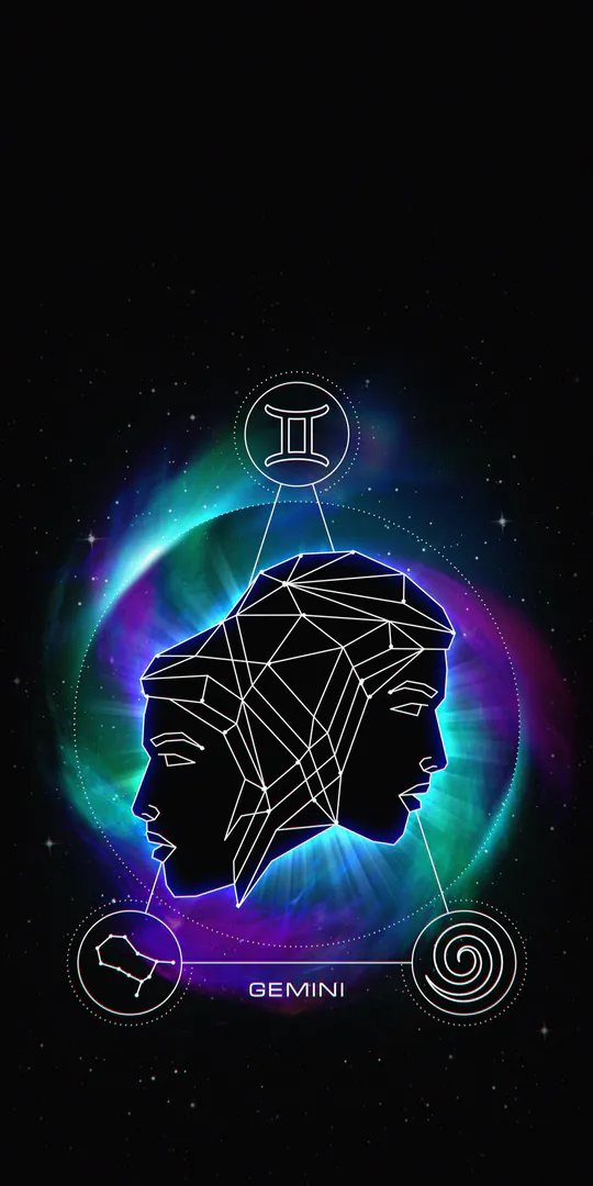 Шпалери на телефон: Неонове сузір’я Gemini