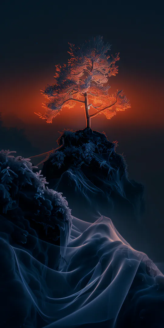 Phone wallpaper: Neon tree of life