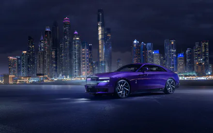 Dubai, Rolls-Royce Black Badge Specter, Supercars, Purple, Car