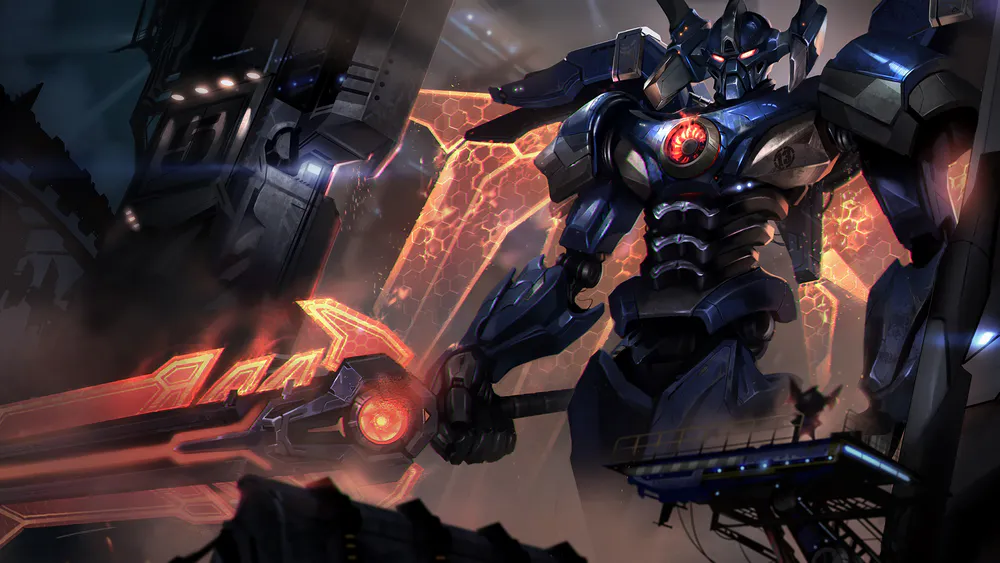 Wallpaper Mecha Aatrox 1125x2436