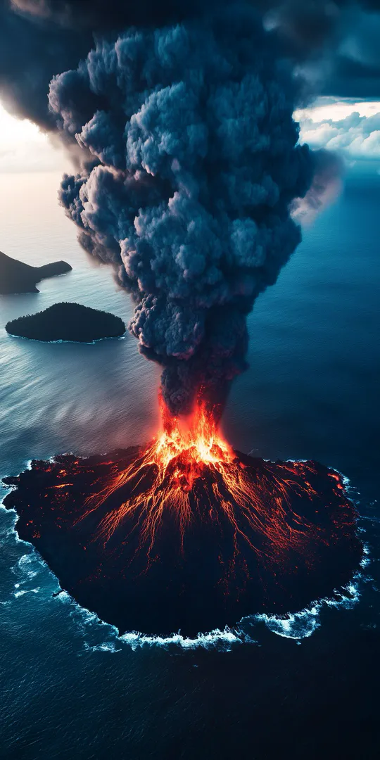 Phone wallpaper: Volcano eruption
