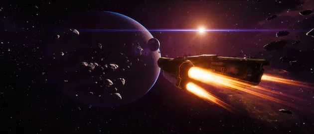 Everspace, Игра, Скриншот, Космос, Звездолет, Космический корабль, Планета, Планеты, Звезда, Космическое пространство, Science Fiction, Sci Fi