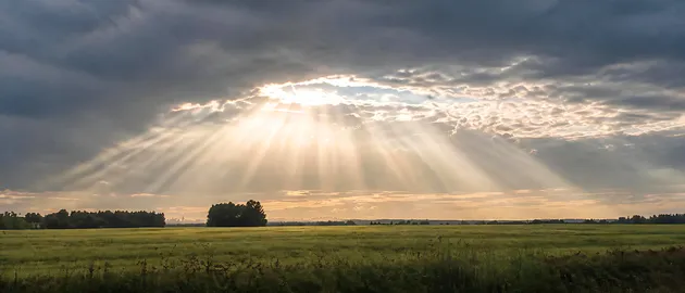 Поле, Лучи, Тучи, Природа, Фото