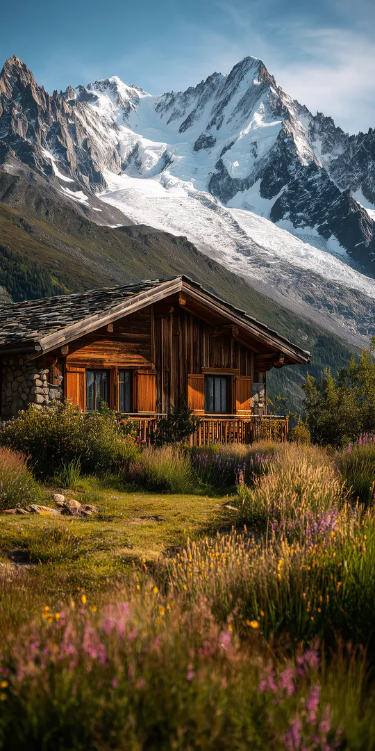 Шпалери на телефон: Альпійське гірське шале