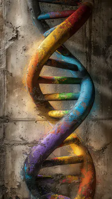DNA, Генетика, Двойная спираль, Наука, Биология, Абстрактное искусство, Science, Genetics, Colorful