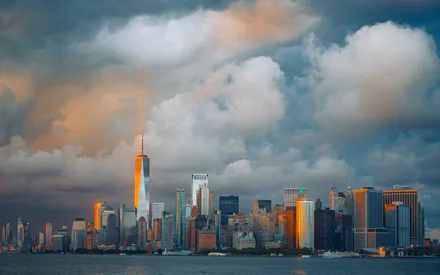 Нью-Йорк, Skyline, Manhattan, Cityscape, Небоскребы, Мегаполис, Город, Архитектура, Urban
