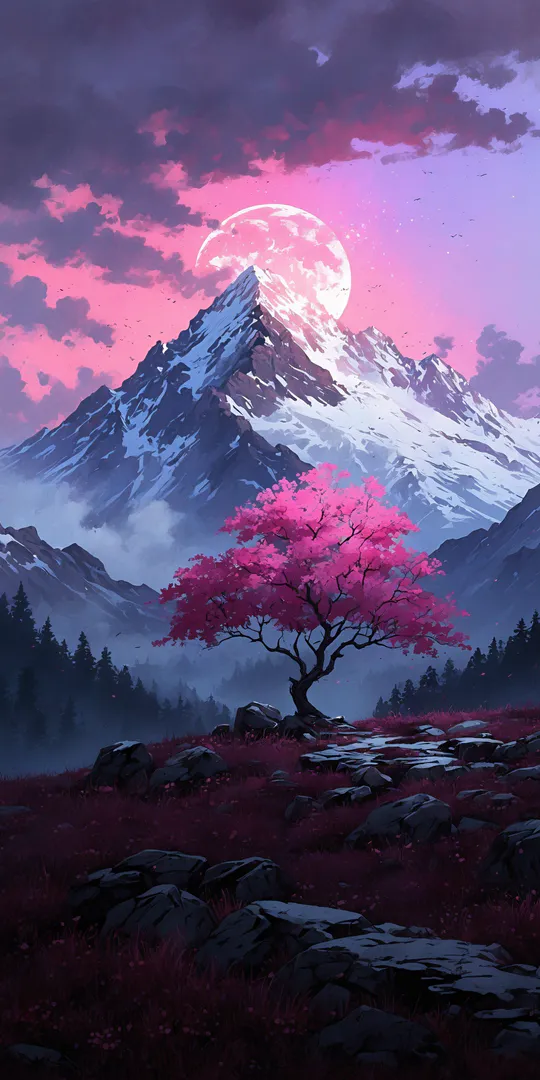 Шпалери на телефон: Рожева вершина