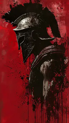 Спартанец, Спартанский воин, Древняя греция, Греческий воин, Спартанский шлем, Воин, Античность, История, Древний воин, Воин спарта, Гладиатор, Военный шлем, Темный стиль, Красный фон, Эпический воин, Боевой дух, Цифровое искусство, 