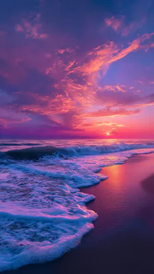 Закат, Море, Волны, Пляж, Океан, Небо, Sunset, Sea, Beach, Waves, Landscape