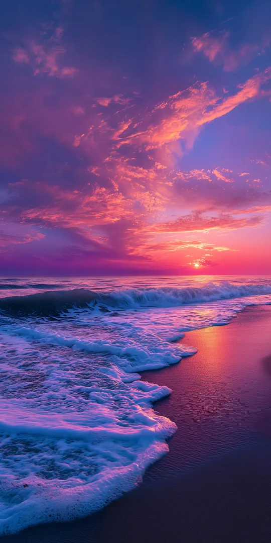 Phone wallpaper: Sunset over the sea