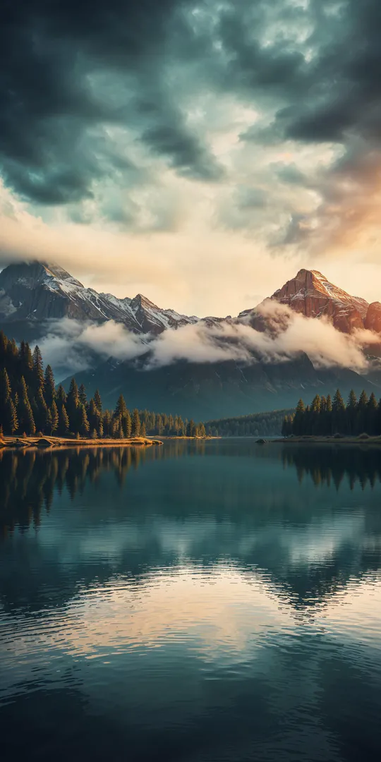 Обои на телефон: Величественный рассвет в тишине гор