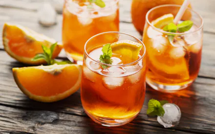 Напитки, Апельсин, Лед, Освежающий
