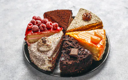 Шесть, Кусочки, Торт