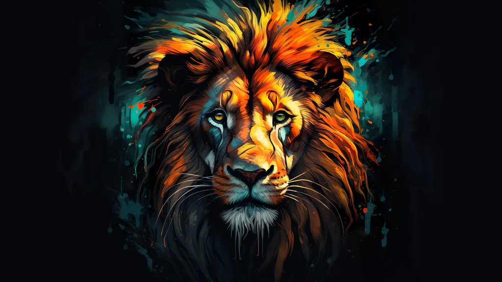 Desktop wallpaper: Colorful lion